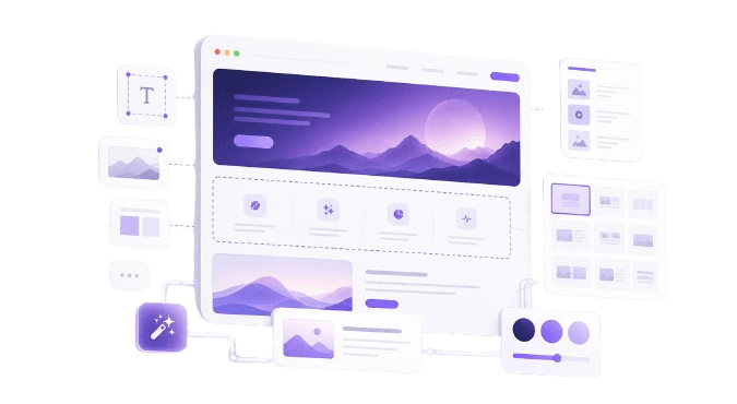 Abstract product illustration for website generation